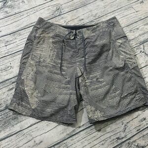 Lululemon Mens 38‎ Current State Board Shorts Swim Trunks Unlined Striped M7B07S